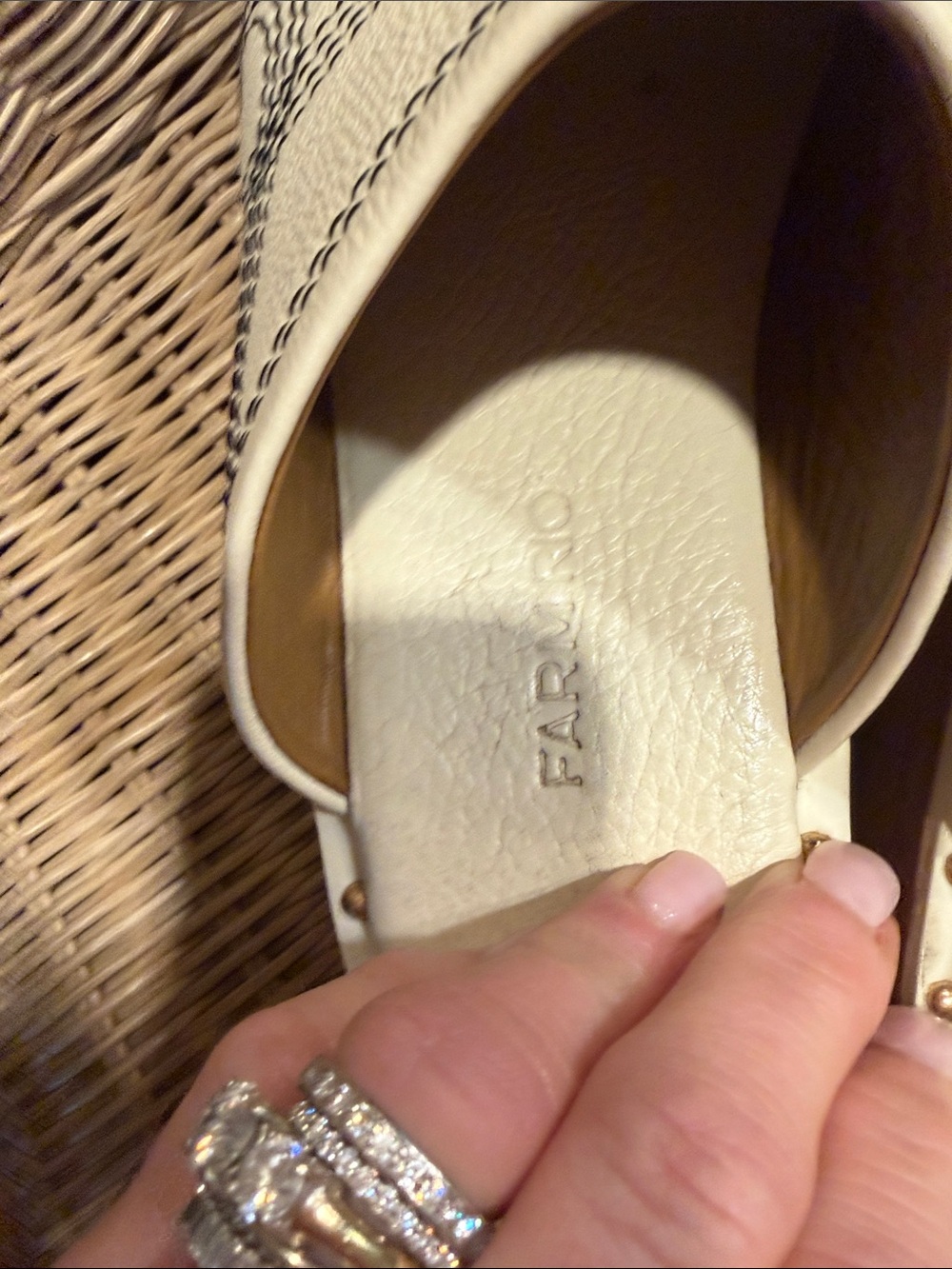FARM Rio Cream Leather Studded Heart-Detail Clogs - Picture 5 of 7